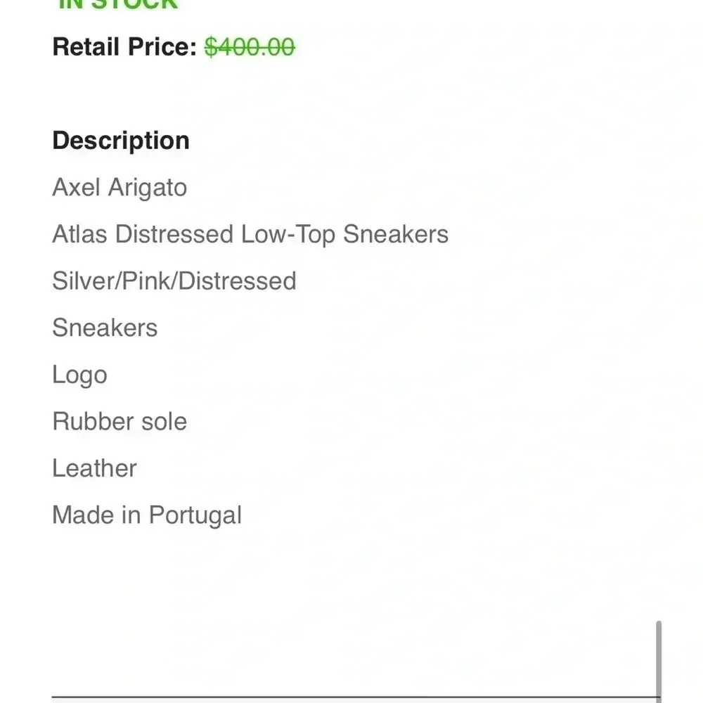 Axel Arigato Distressed Sneakers- White leather, with gray suede- Size 7.5